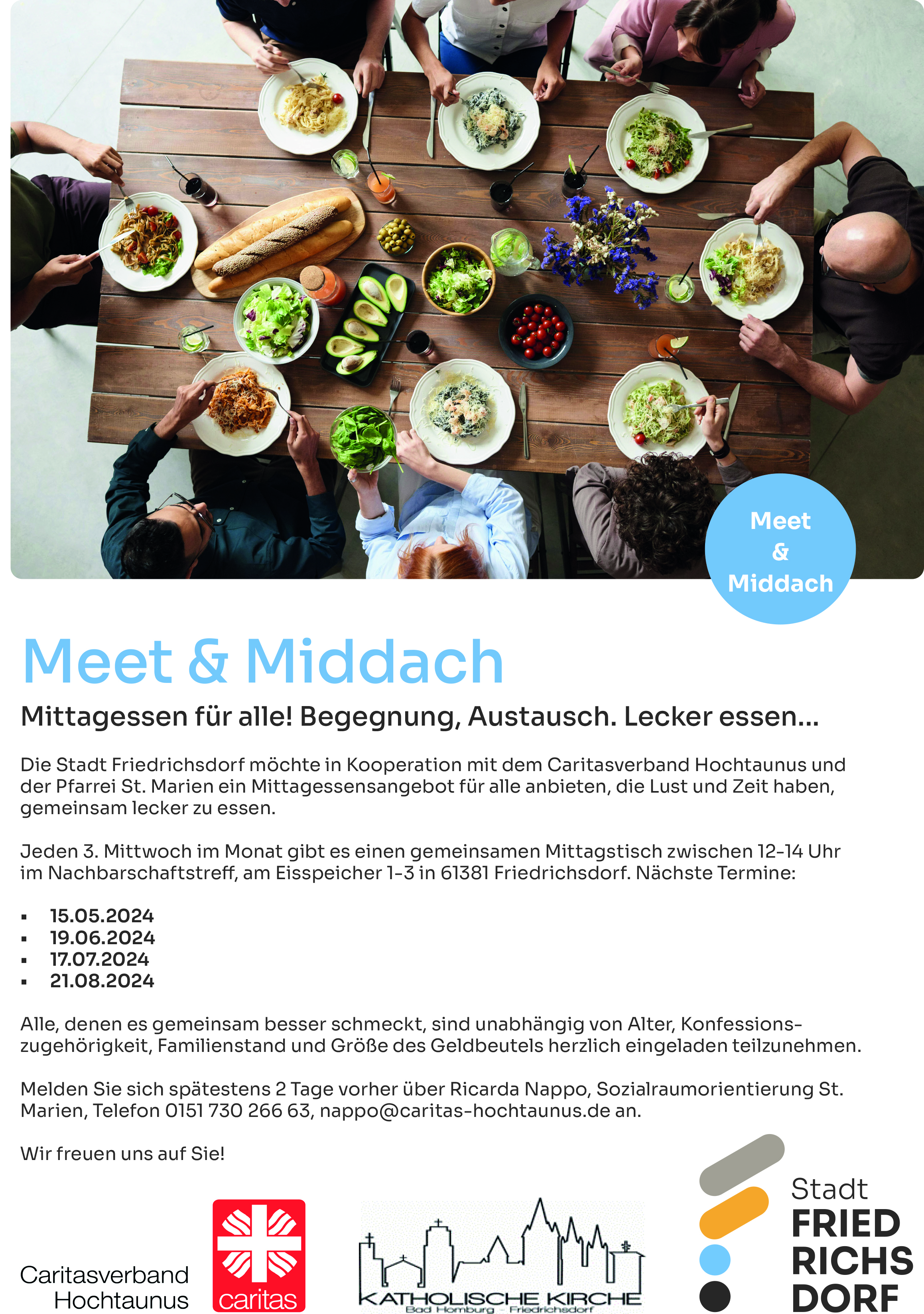 Meet & Middach - Einladung zum gemeinsamen Mittagessen