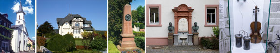 Hugenottenkirche, Villa Haller, Grabstätte Philipp Reis, Denkmal Instit...