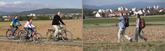 Radfahrer & Fußgänger unterwegs in Friedrichsdorf