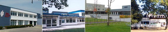 Diese Bilderleiste zeigt Aussenansichten einiger Schulen in Friedrichsd...