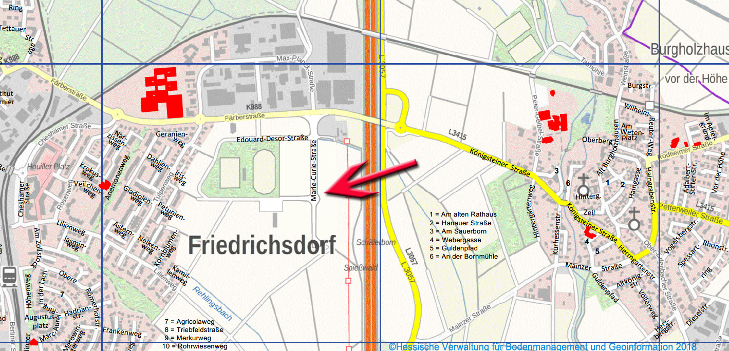 Auszug Stadtplan Lage Wertstoffhof