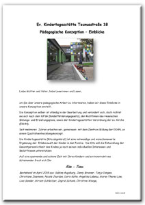 Pädagogische Konzeption - Einblicke - Ev. Kindertagesstätte Taunusstraße 18