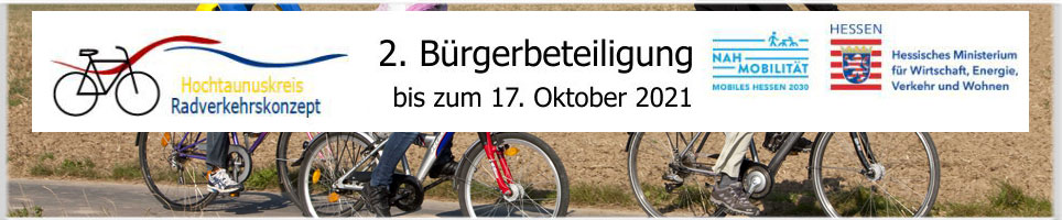 ​Hochtaunuskries – Beteiligung zum Radverkehrskonzept geht in die zweite Runde bis 17.10.2021