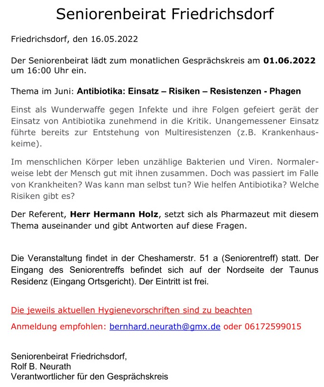 2022-06-01 Gespraechskreis - Antibiotika