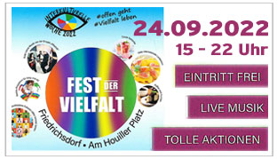 Fest der Vielfalt am 24. September 2022 im Rahmen der interkulturellen Woche am Houiller Platz Friedrichsdorf Download Veranstaltungsflyer