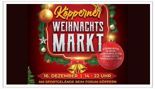 Köpperner Weihnachtsmarkt am 16. Dezember 2023 14 -22  Uhr