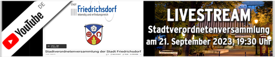 Livestram der Stadtverordnetenversammlung am 21.09.2023 ab 19.30 Uhr hier