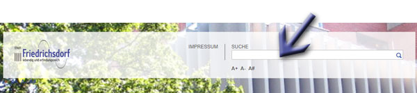 Suche auf der Startseite Suche auf der Startseite