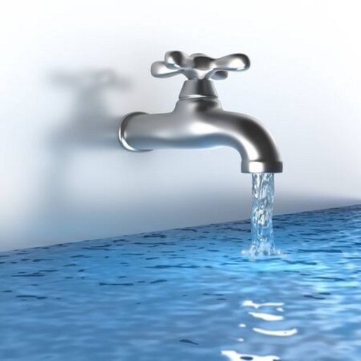 Symbolbild eines laufenden Wasserhahns dessen Wasser in ein bereits gefülltes Becken läuft.