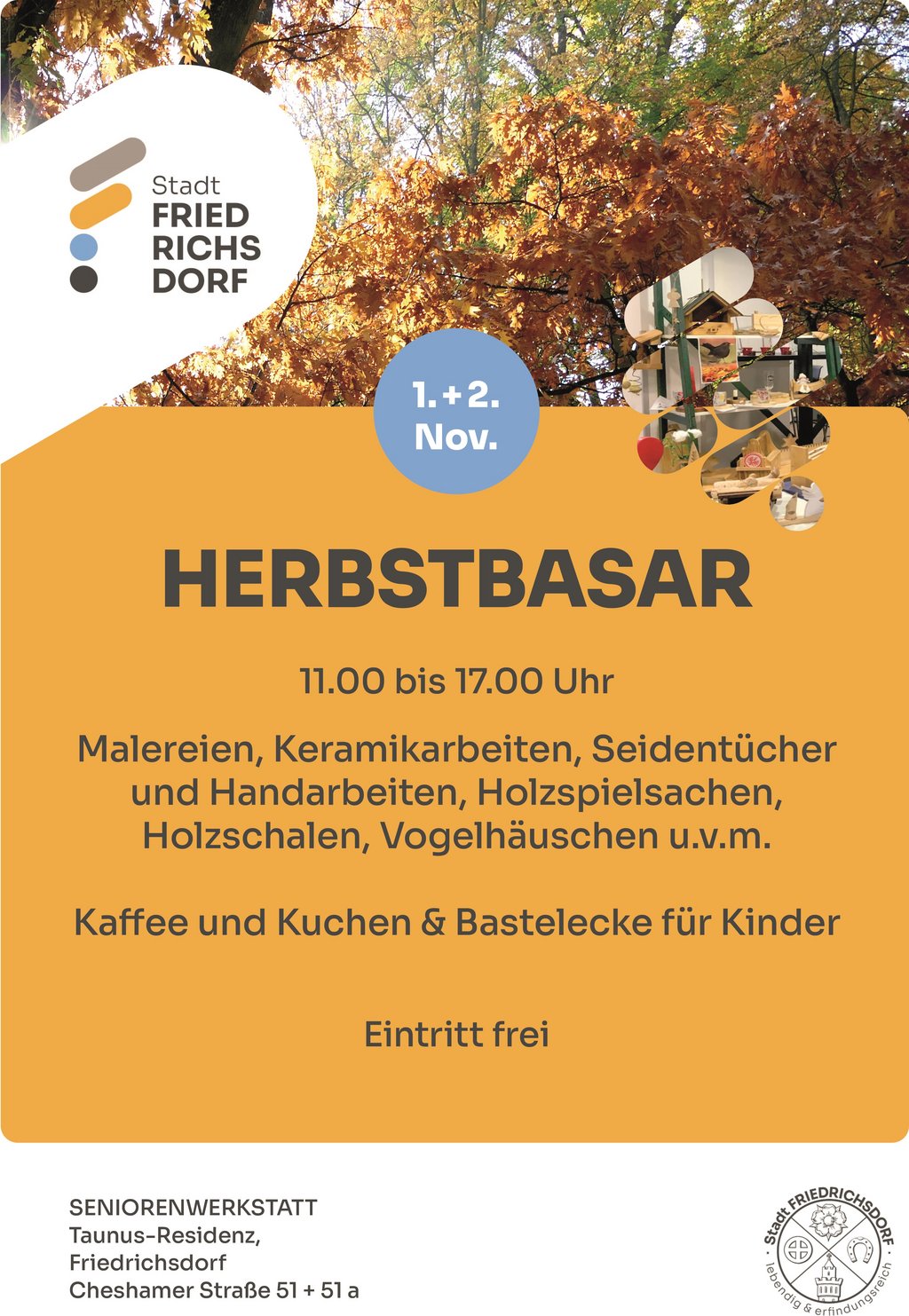 Herbstbasar der Seniorenwerkstatt am 1.+2.11.2025