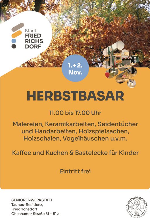 Herbstbasar der Seniorenwerkstatt am 1.+2.11.2025