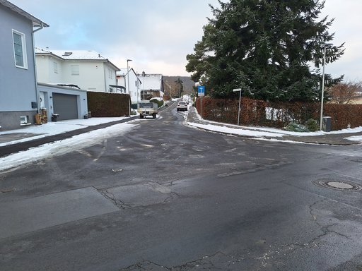 Die Straße Am Vogelschutz zeigt aus Blickrichtung Alte Grenzstraße