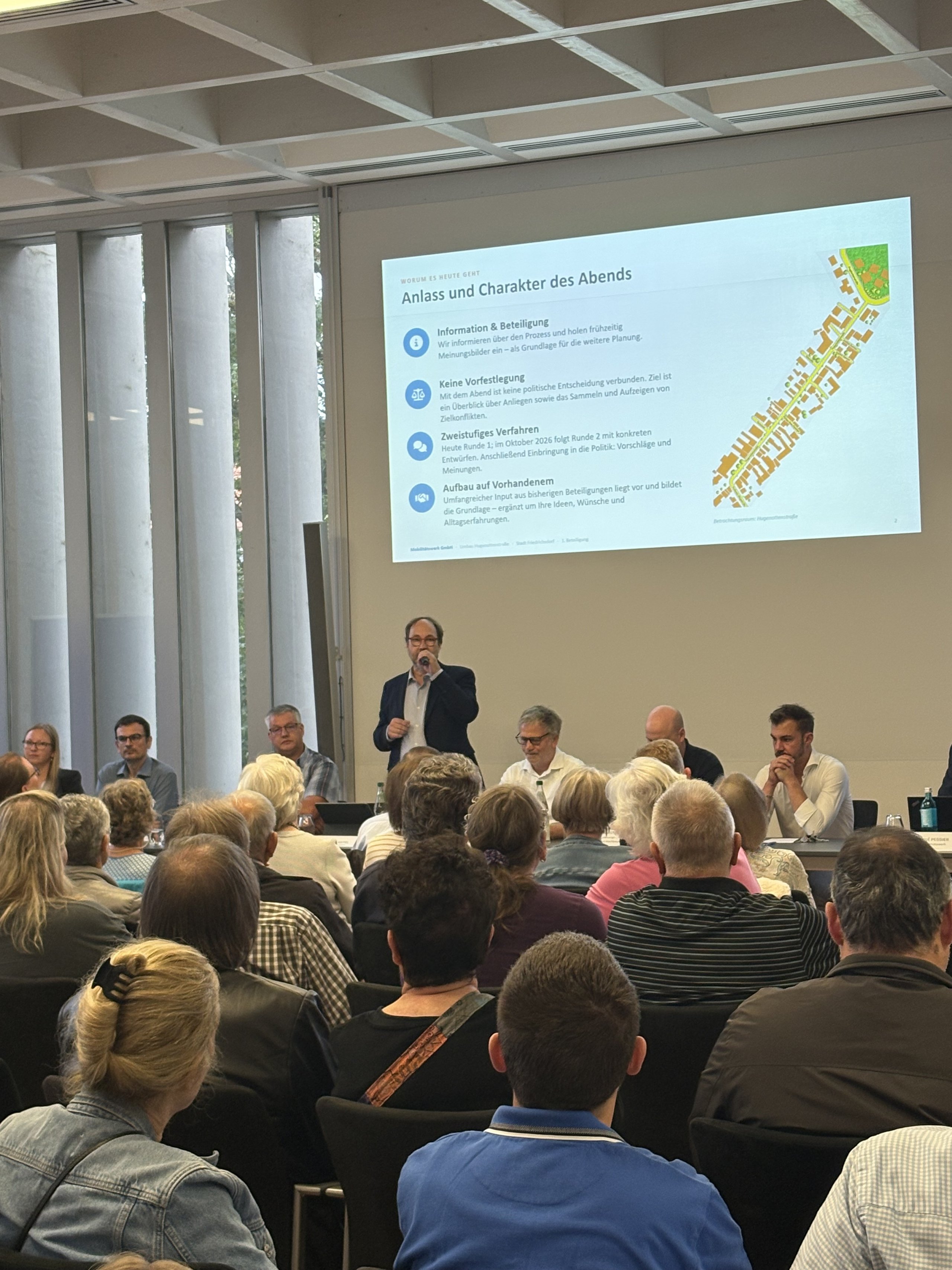Aufnahme von der ersten Beteiligungsrunde im Rathaus im August 2026