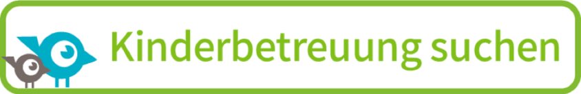 Auf der Darstellung ist das Logo der Plattform Little Bird und der Hinweis zur Suche einer Kinderbetreuung zu sehen. 